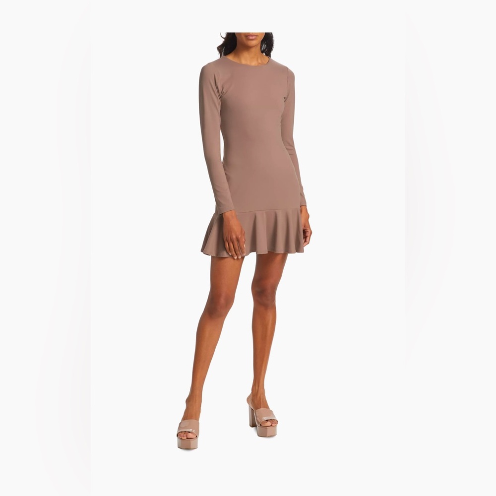 Susana Monaco long sleeve ruffle hem dress coco